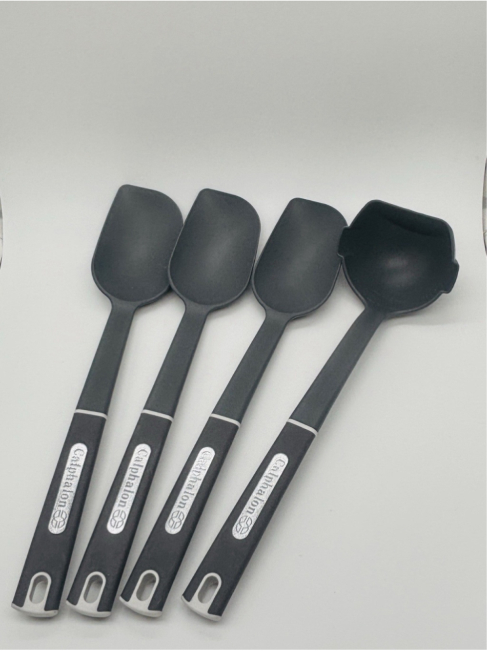 Calphalon Black Nylon Silver Spoons Ladle Lot New
